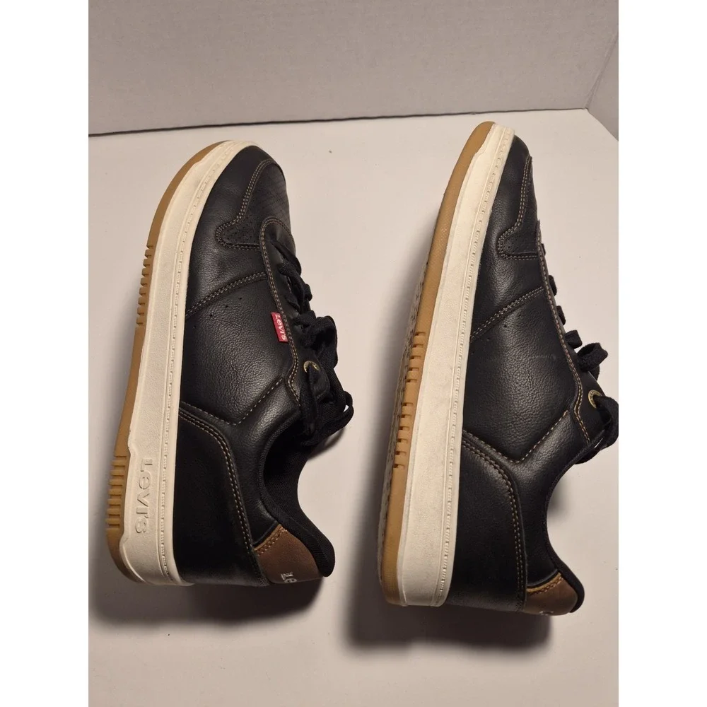 Levi's Men's Munro Faux-Leather Sneakers Black‎ Size 10M LV706728 Low Top Retro
